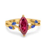 Infinity Twist Sapphire Marquise Wedding Ring Simulated Cubic Zirconia 925 Sterling Silver