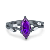 Infinity Twist Marquise Art Deco Engagement Ring Simulated Cubic Zirconia 925 Sterling Silver