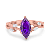 Infinity Twist Marquise Art Deco Engagement Ring Simulated Cubic Zirconia 925 Sterling Silver