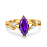 Infinity Twist Marquise Art Deco Engagement Ring Simulated Cubic Zirconia 925 Sterling Silver