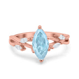 Infinity Twist Marquise Art Deco Engagement Ring Simulated Cubic Zirconia 925 Sterling Silver
