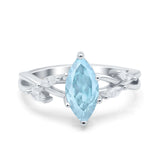 Infinity Twist Marquise Art Deco Engagement Ring Simulated Cubic Zirconia 925 Sterling Silver