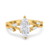Infinity Twist Marquise Art Deco Engagement Ring Simulated Cubic Zirconia 925 Sterling Silver