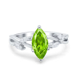Infinity Twist Marquise Art Deco Engagement Ring Simulated Cubic Zirconia 925 Sterling Silver