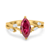 Infinity Twist Marquise Art Deco Engagement Ring Simulated Cubic Zirconia 925 Sterling Silver