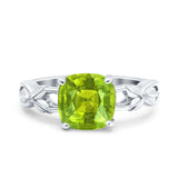 Art Deco Cushion Cut Wedding Engagement Bridal Ring Simulated Cubic Zirconia 925 Sterling Silver