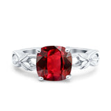 Art Deco Cushion Cut Wedding Engagement Bridal Ring Simulated Cubic Zirconia 925 Sterling Silver