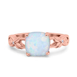 Art Deco Cushion Cut Wedding Engagement Bridal Ring Simulated Cubic Zirconia 925 Sterling Silver