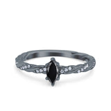Vintage Style Twisted Half Eternity Band Marquise Wedding Engagement Ring Simulated Cubic Zirconia 925 Sterling Silver
