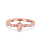 Vintage Style Twisted Half Eternity Band Marquise Wedding Engagement Ring Simulated Cubic Zirconia 925 Sterling Silver