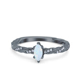 Vintage Style Twisted Half Eternity Band Marquise Wedding Engagement Ring Simulated Cubic Zirconia 925 Sterling Silver