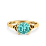 Celtic Art Deco Wedding Engagement Bridal Ring Round Simulated Cubic Zirconia 925 Sterling Silver