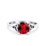 Celtic Art Deco Wedding Engagement Bridal Ring Round Simulated Cubic Zirconia 925 Sterling Silver