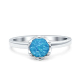 Art Deco Wedding Bridal Ring Round Simulated Cubic Zirconia 925 Sterling Silver