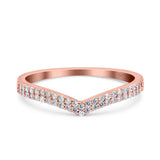 Half Eternity Ring Wedding Band Round Simulated Cubic Zirconia 925 Sterling Silver (4mm)
