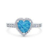 Heart Promise Ring Halo Heart Round Simulated Cubic Zirconia 925 Sterling Silver