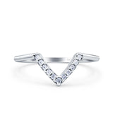 Chevron Ring  Cubic Zirconia 925 Sterling Silver