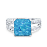 Princess Cut Art Deco Engagement Ring Simulated Cubic Zirconia 925 Sterling Silver