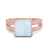 Princess Cut Art Deco Engagement Ring Simulated Cubic Zirconia 925 Sterling Silver