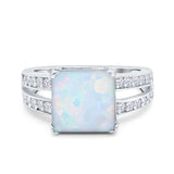 Princess Cut Art Deco Engagement Ring Simulated Cubic Zirconia 925 Sterling Silver