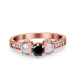 Solitaire Accent Wedding Ring Simulated Cubic Zirconia 925 Sterling Silver