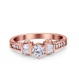 Solitaire Accent Wedding Ring Simulated Cubic Zirconia 925 Sterling Silver
