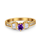 Solitaire Accent Wedding Ring Simulated Cubic Zirconia 925 Sterling Silver