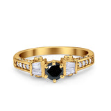 Solitaire Accent Wedding Ring Simulated Cubic Zirconia 925 Sterling Silver