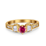 Solitaire Accent Wedding Ring Simulated Cubic Zirconia 925 Sterling Silver