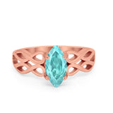 Marquise Simulated Cubic Zirconia Infinity Shank Ring 925 Sterling Silver
