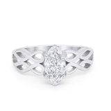Marquise Simulated Cubic Zirconia Infinity Shank Ring 925 Sterling Silver