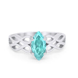Marquise Simulated Cubic Zirconia Infinity Shank Ring 925 Sterling Silver
