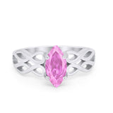 Marquise Simulated Cubic Zirconia Infinity Shank Ring 925 Sterling Silver