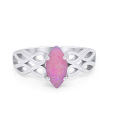 Marquise Simulated Cubic Zirconia Infinity Shank Ring 925 Sterling Silver