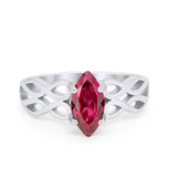 Marquise Simulated Cubic Zirconia Infinity Shank Ring 925 Sterling Silver