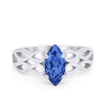Marquise Simulated Cubic Zirconia Infinity Shank Ring 925 Sterling Silver