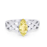 Marquise Simulated Cubic Zirconia Infinity Shank Ring 925 Sterling Silver