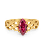 Marquise Simulated Cubic Zirconia Infinity Shank Ring 925 Sterling Silver