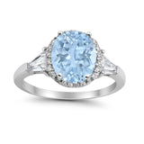 Cocktail Halo Wedding Ring Simulated Cubic Zirconia 925 Sterling Silver
