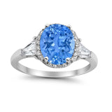 Cocktail Halo Wedding Ring Simulated Cubic Zirconia 925 Sterling Silver