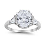 Cocktail Halo Wedding Ring Simulated Cubic Zirconia 925 Sterling Silver