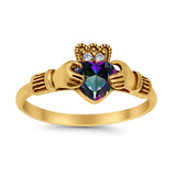Vintage Style Engagement Bridal Ring Simulated CZ 925 Sterling Silver