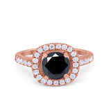 Solitaire Accent Wedding Ring Round Simulated CZ 925 Sterling Silver