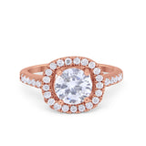 Solitaire Accent Wedding Ring Round Simulated CZ 925 Sterling Silver