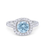 Solitaire Accent Wedding Ring Round Simulated CZ 925 Sterling Silver