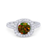 Solitaire Accent Wedding Ring Round Simulated CZ 925 Sterling Silver