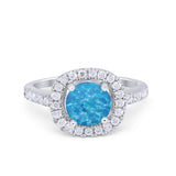 Solitaire Accent Wedding Ring Round Simulated CZ 925 Sterling Silver