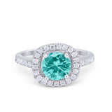 Solitaire Accent Wedding Ring Round Simulated CZ 925 Sterling Silver