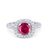 Solitaire Accent Wedding Ring Round Simulated CZ 925 Sterling Silver