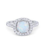 Solitaire Accent Wedding Ring Round Simulated CZ 925 Sterling Silver